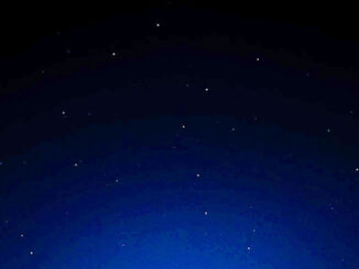 Big Dipper (Ursa Major) in the clear, northeast sky at 11:27 p.m. Sunday, February 15, 2026 with air temperature about 37°F the night before record warmth is forecast for Monday (CARDINAL NEWS)