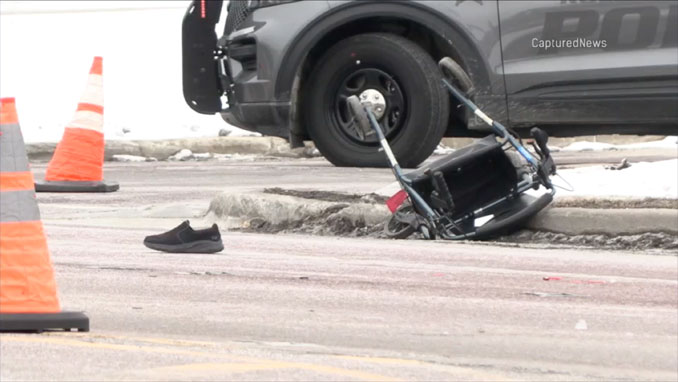 Fatal Audi vs pedestrian crash scene on Algonquin Road near Meadowbrook Industrial Court on Wednesday morning, February 4, 2026 (CapturedNews)