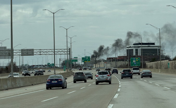 Vehicle on Route 53 near I-90 local lanes on Sunday afternoon, March 29, 2026 (provided photo)