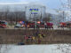 Rescue scene after a Hoffman Estates police officer rescued an unresponsive female driver from a sinking vehicle in a retention pond at NOW Arena, Wednesday evening, March11, 2026 (CapturedNews)