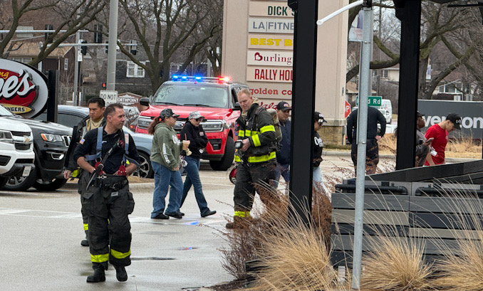 Heroes, emphasizing here the heroic individuals who stood out in the cold after extinguishing a cooking oil fire in the fryer at Raising Cane's Arlington Heights on Palatine Road, walking back into the restaurant after firefighters made sure the situation was secure on Saturday morning, March 7, 2026 (CARDINAL NEWS)