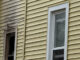 Exterior damage to the siding and the window frame near the kitchen fire that was at the rear the house on Pine Avenue near mine) Street in Arlington Heights on Wednesday, March 4, 2026 (CARDINAL NEWS)