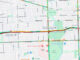 Eastbound I-290 traffic was backed up from Austin Boulevard to about Mannheim Road (US-45) at 3:35 p.m. (Maps data ©Google / Google Maps Traffic Layer)
