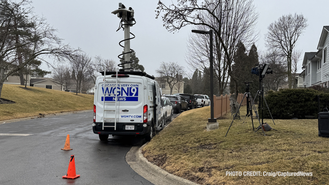 News media on scene of a single engine aircraft crash on Swallow Street in unincorporated Deerfield the morning after the crash (PHOTO CREDIT: Craig/CapturedNews)