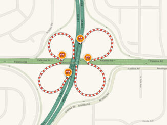 Waze Map Palatine Road and Route 53 interchange for Spring and Summer 2026 (SOURCE: Waze)