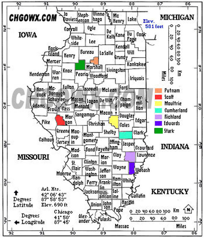 Illinois Counties Map