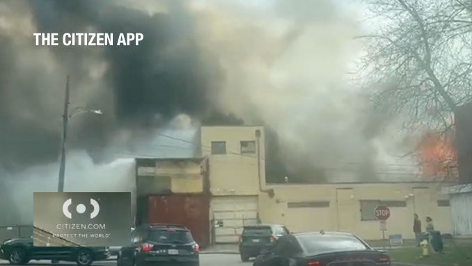 Extra Alarm Fire at Dunkin' 1317 South 1st Avenue in Maywood on Saturday afternoon, April 4, 2026 (The CITIZEN app)