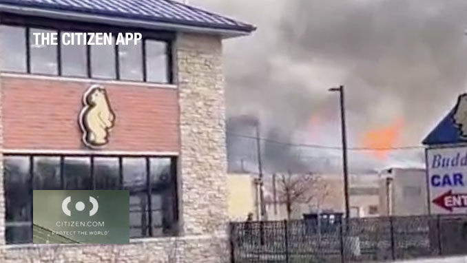 Extra Alarm Fire at Dunkin' 1317 South 1st Avenue in Maywood on Saturday afternoon, April 4, 2026 (The CITIZEN app)