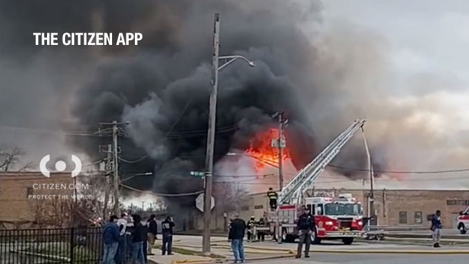 Extra Alarm Fire at Dunkin' 1317 South 1st Avenue in Maywood on Saturday afternoon, April 4, 2026 (The CITIZEN app)