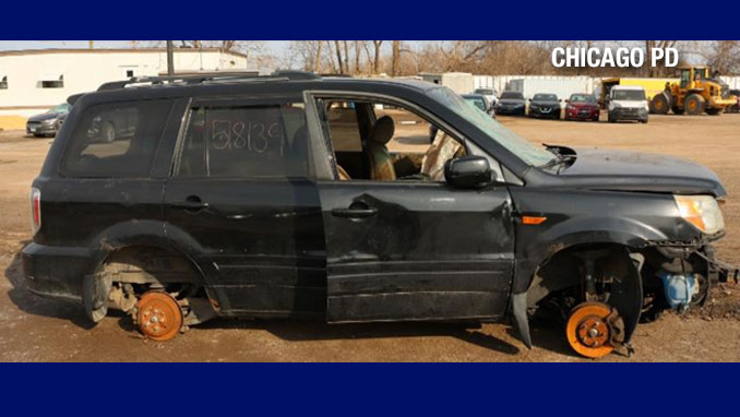 Honda Pilot involved in a fatal hit-and-run crash when the driver fled on foot, leaving  a passenger, who was killed by the crash about 10:14 p.m. Friday, March 6, 2026 (SOURCE: Chicago PD)