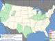 Day 1 Convective Outlook/Categorical on Tuesday, April 21, 2026 indicates a limited or minimal risk of thunderstorms in four areas of the United States, and minimal or no risk of tornadoes, high winds or hail(SOURCE: NOAA/NWS Storm Prediction Center)