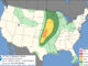 Day 1 Convective Outlook/Categorical for Thursday, April 23, 2026 indicating "Marginal" thunderstorm risk in western Chicagoland and northern and central Illinois. Tornado risk in multiple states west of Illinois (SOURCE: NOAA/NWS Storm Prediction Center)