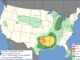 Day 1 Convective Outlook/Categorical for Friday, April 24, 2026 indicates slight chance of low risk thunderstorms departing east from Chicagoland; tornado risk south central United States (SOURCE: NOAA/NWS Storm Prediction Center)