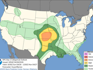 Day 1 Convective Outlook/Categorical for Sunday, April 26, 2026 indicates no severe weather forecast for Chicagoland (SOURCE: NOAA/NWS Storm Prediction Center)