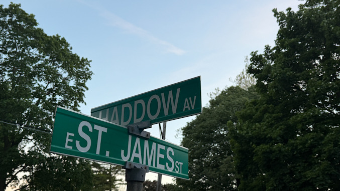 Street sign at Haddow Avenue at St. James Street in Arlington Heights (CARDINAL NEWS)