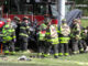 A large of force of firefighters from Rolling Meadows, Palatine, Schaumburg and Arlington Heights working to extricate a crash victim from pickup truck on Tuesday, May 26, 2026 (CARDINAL NEWS)