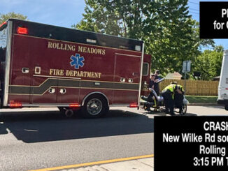 Personal injury crash involving a Pace bus on New Wilke Road south of Kirchoff Road in Rolling Meadows on Thurday, May 14, 2026 (Provided photo for CARDINAL NEWS)
