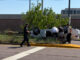 White sedan rolled over near the median on Algonquin Road at the main entrance to Lowe's, 990 West Algonquin Road in Arlington Heights on Sunday, May 24, 2026 at 3:52 p.m. (CARDINAL NEWS)