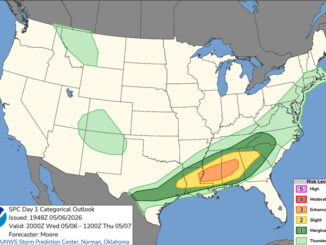 Day 1 Convective Outlook/Categorical for Wednesday, May 6, 2026 (SOURCE: NOAA/NWS Storm Prediction Center)