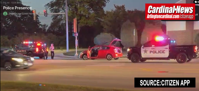 Vehicle opened up and searched after Felony Traffic Stop at New Wilke Road and White Oak Street in Arlington Heights Tuesday, June 23, 2026 (SOURCE: Citizen App)