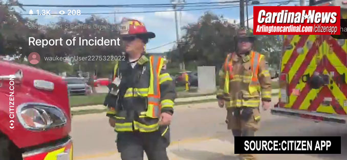 Buffalo Grove firefighters on scene of a crash at Dundee Road and Buffalo Grove Road in Buffalo Grove on Monday, June 15, 2026 (SOURCE: Citizen App)