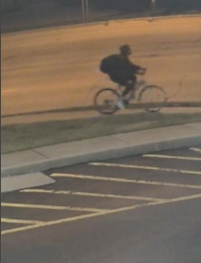SURVEILLANCE IMAGE showing possible suspect match, southbound Buffalo Grove Road from Dundee Road (SOURCE: Arlington Heights Police Department)