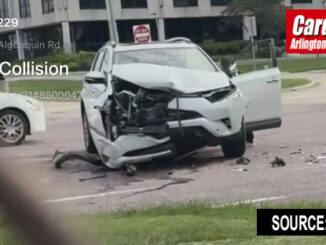 Three-vehicle crash at Algonquin Road and Barker Avenue in Rolling Meadows, Tuesday, June 16, 2026 (CITIZEN APP)