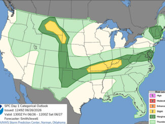 Day 1 Convective Outlook/Categorical for Friday, June 26, 2026 indicates no severe weather in northern Illinois (SOURCE: NOAA/NWS Storm Prediction Center)