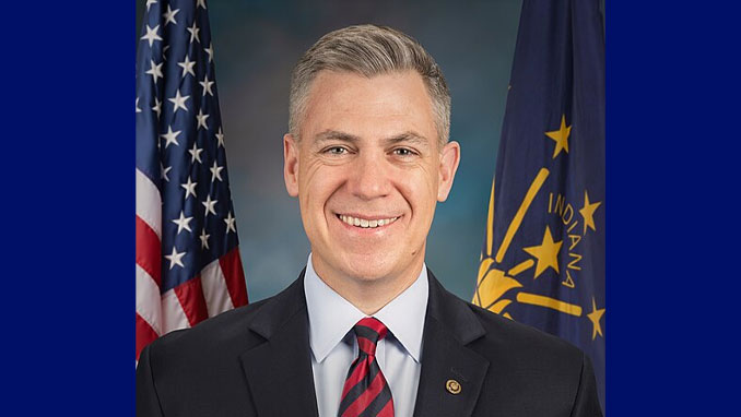 Senator Jim Banks (R-IN) and US Naval officer (official portrait)