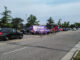 Crash scene shows a purple van "The Clean Genius" wrecked at the scene of a crash with a lot of debris on the road Friday morning, July 24, 2026 (CARDINAL NEWS/provided photo).