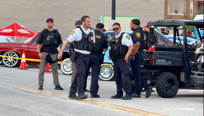 Active investigation scene at Scoop Waukegan 2026 after a shooting on Genesee Street near Washington Street in downtown Waukegan on Saturday, July 11, 2026 (Craig/CapturedNews)