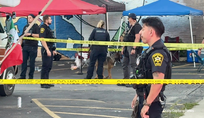 Active investigation scene at Scoop Waukegan 2026 after a shooting on Genesee Street near Washington Street in downtown Waukegan on Saturday, July 11, 2026 (Craig/CapturedNews)