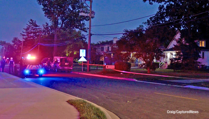 Crime scene of a shooting in the block of 300 Walker Avenue in Highland Park, Monday night, July 20, 2026 (PHOTO CREDIT: Craig/CapturedNews).