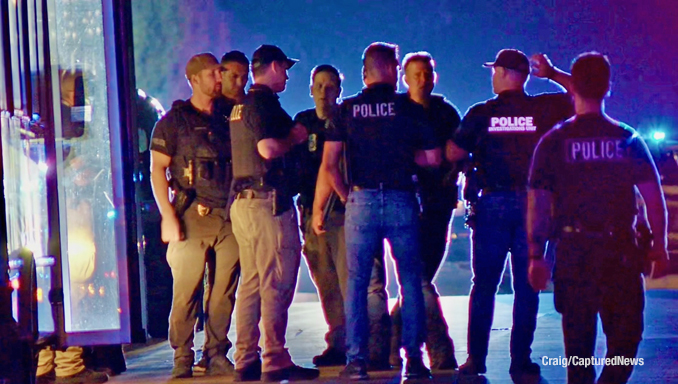 Police investigators at the scene of a shooting in the block of 300 Walker Avenue in Highland Park, Monday night, July 20, 2026 (PHOTO CREDIT: Craig/CapturedNews).