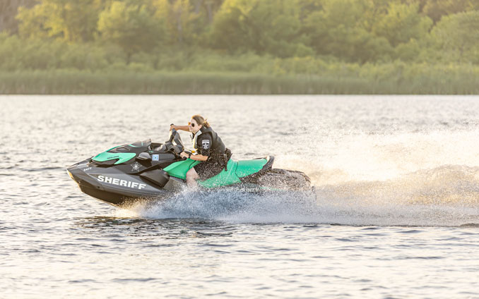 Lake County Sheriff's Marine PWC on water rescue assignment for three victims in distress in Petite Lake, unincorporated Lake County (SOURCE: Lake County Sheriff's Office)