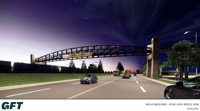 Melas Meadows Bridge Road Level View at night (SOURCE: GFT -- Gannett Fleming).