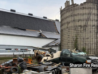 Silo damage in Walworth County after a severe thunderstorm with extreme downburst winds caused widespread damage in the Lake Geneva area in Walworth County on Friday, July 3, 2026 (SOURCE: Sharon Fire Rescue)