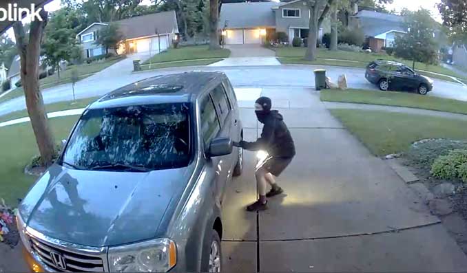 Vehicle Burglar Trespasser suspect on Vermont Street in Rolling Meadows about 5:11 a.m. Monday, July 13, 2026 (PROVIDED IMAGE)